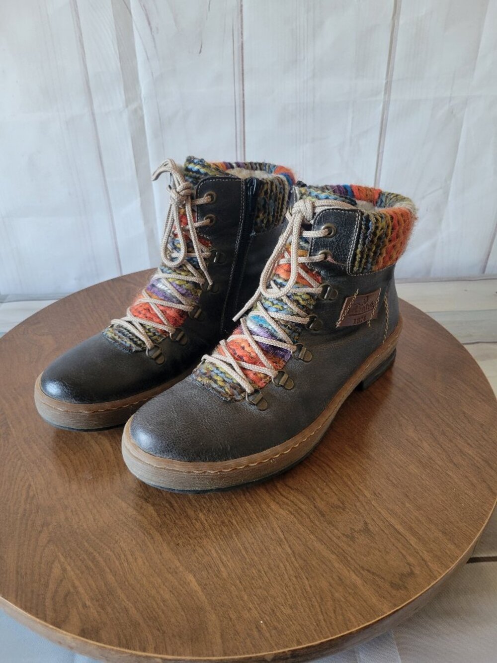 Rieker Felicitas Women’s sz 40 (9 US) Ankle Hiking Outdoor Boots, Gray, Colorful